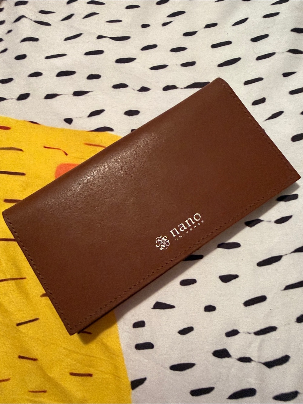 nano universe brown leather continental wallet
